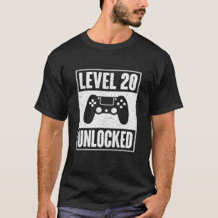 Niveau 20 onvergrendelde videoband 20 jaar thuisbi t-shirt