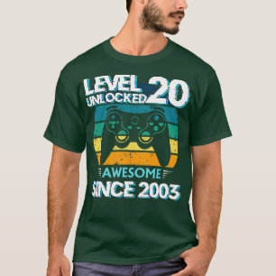 Niveau 20 Unlocked Geweldige 2003 20ste Verjaardag T-shirt