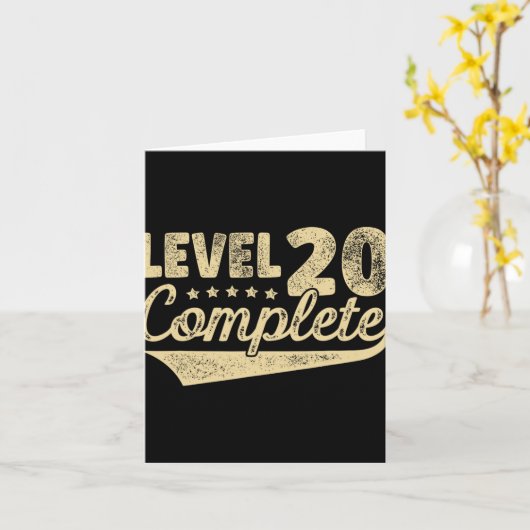 Niveau 20 Volledig  20e bruiloft Jubileum Kaart (Gele Bloem)