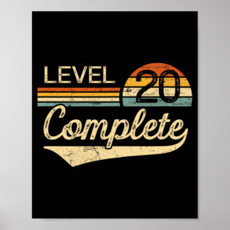 Niveau 20 Volledig 20e bruiloft Jubileum Poster