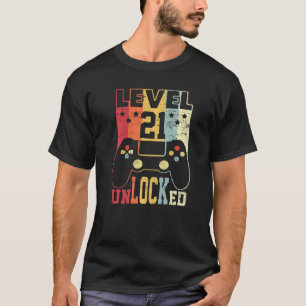 Niveau 21 21e verjaardag van de ontgrendelde video t-shirt