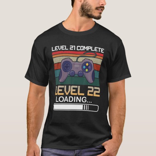 Niveau 21 Complete Level 22-videogamer 22 T-shirt (Voorkant)