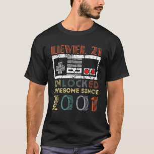 Niveau 21 niet-vergrendelde geboortedag 21 jaar ou t-shirt