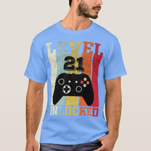 Niveau 21 Ontgrendeld Grappig Video 21e Verjaardag T-shirt