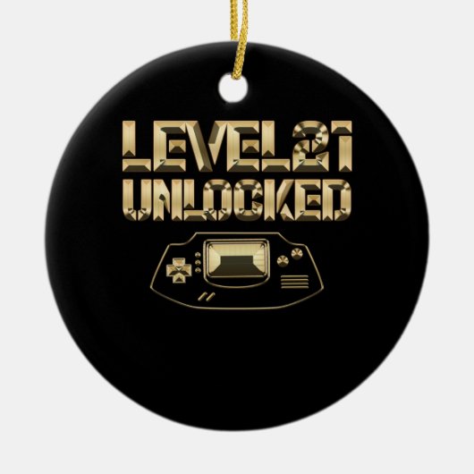 Niveau 21 Onvergrendelde  gamepad 21e verjaardag G Keramisch Ornament (Voorkant)