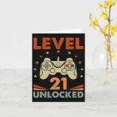 Niveau 21 Onvergrendelde videogamer 21e verjaardag Kaart (Gele Bloem)