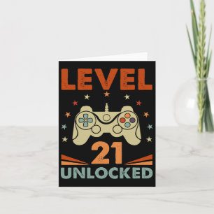 Niveau 21 Onvergrendelde videogamer 21e verjaardag Kaart