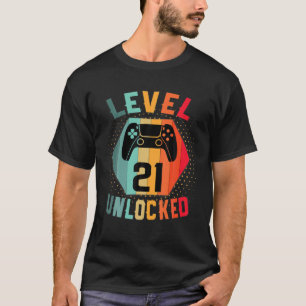 Niveau 21 Unlocked Verjaardag  Gamer 21e Geboorte T-shirt