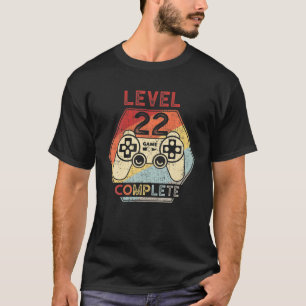Niveau 22 Complete videogamer 22e verjaardag Manne T-shirt