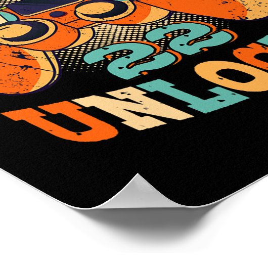 Niveau 22 onvergrendelde Birthday Mannen Gamer 22n Poster (Hoek)