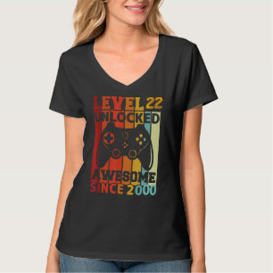 Niveau 22 Onvergrendelde videogamer 22e verjaardag T-shirt