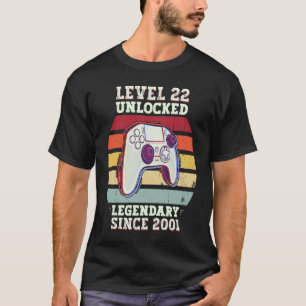 Niveau 22 Unlocked 22e Verjaardag Gamer Vintage 20 T-shirt