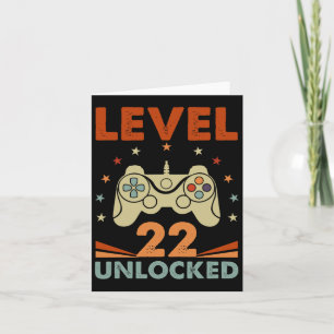 Niveau 22 Unlocked Video Gamer 22e verjaardag 22 j Kaart