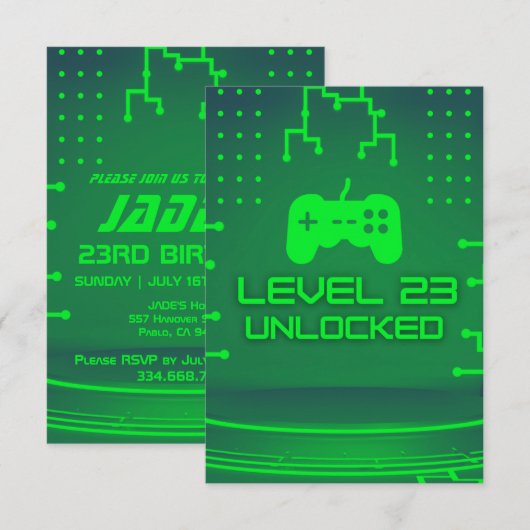 Niveau 23 Unlocked Gaming 23e verjaardag Kaart (Voorkant / Achterkant)