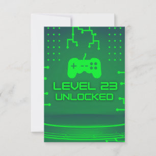 Niveau 23 Unlocked Gaming 23e verjaardag Kaart