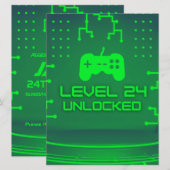 Niveau 24 Unlocked Gaming 24e verjaardag Kaart (Voorkant / Achterkant)