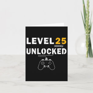 Niveau 25 Onvergrendelde videogamer 25e verjaardag Kaart