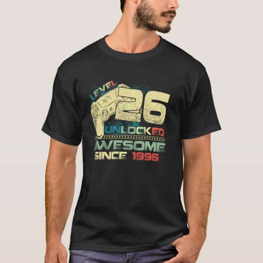 Niveau 26 ontgrendeld 26 jaar oude videoband 26th t-shirt (Voorkant)