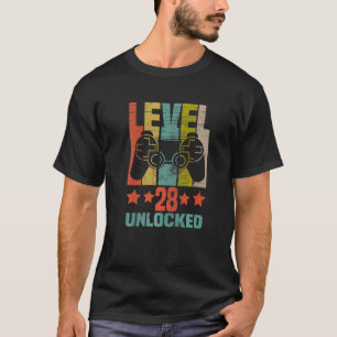 Niveau 28 28e Birthday Boys zonder vergrendelde vi T-shirt