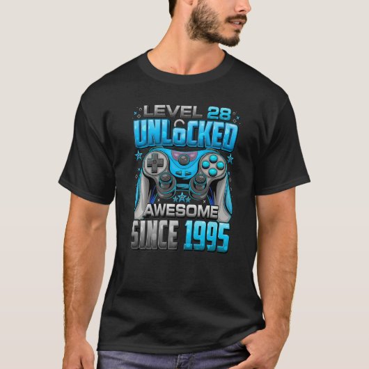 Niveau 28 niet-vergrendeld Geweldige sinds 1995 28 T-shirt (Voorkant)
