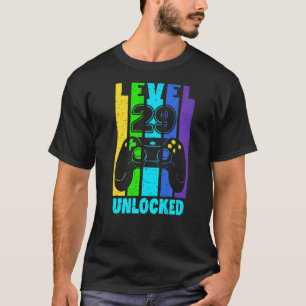 Niveau 29 Onvergrendelde 29 jaar oude Mannen Gamer T-shirt