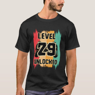 Niveau 29 Unlocked 29 jaar oud voor mannen Gift 29 T-shirt