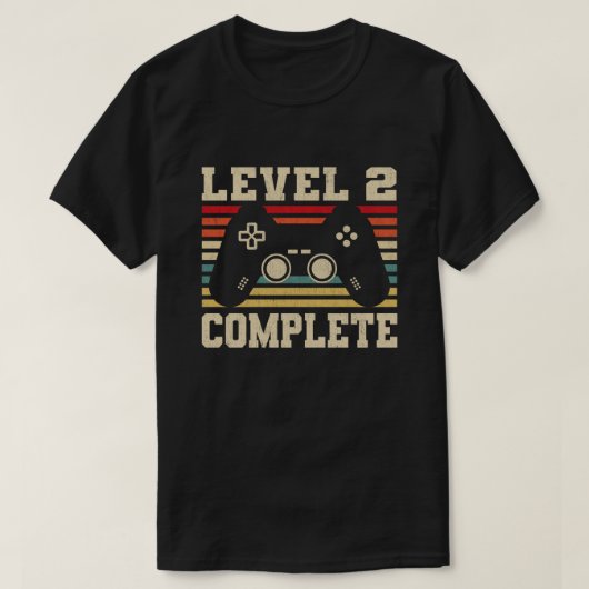 Niveau 2 Complete 2e Jubileum videogamer T-shirt (Design voorkant)