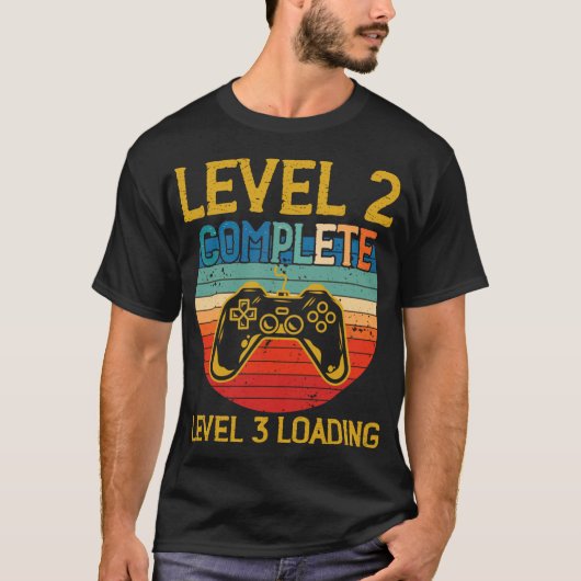 Niveau 2 Complete Gamer Jubileum Level 3 jaar T-shirt (Voorkant)