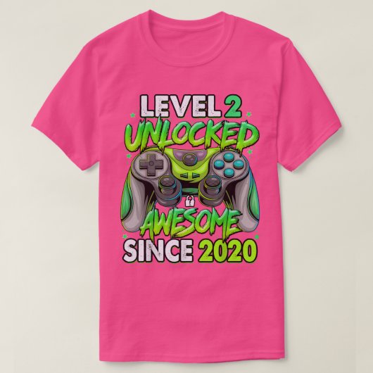 Niveau 2 niet-vergrendeld Geweldige sinds 2020 2e  T-shirt (Design voorkant)