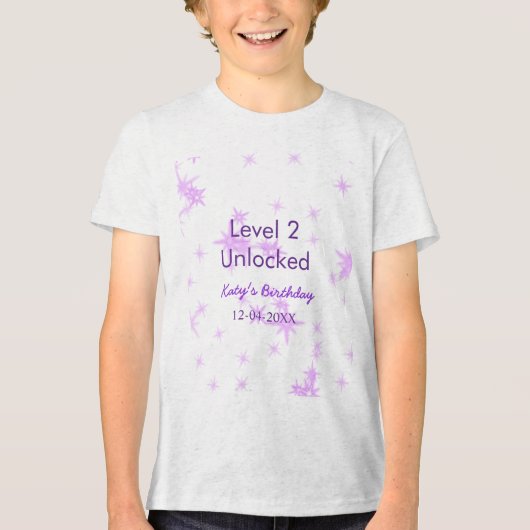 Niveau 2 ontgrendeld Voeg verjaardagsnaam toe Datu Tri-Blend Shirt (Voorkant)