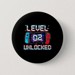Niveau 2 ontgrendelde gamer 2e verjaardag cadeau v ronde button 5,7 cm