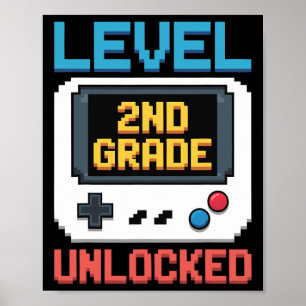 Niveau 2e klas ontgrendeld Ck naar school gamer jo Poster