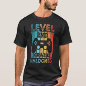 Niveau 2e klasse ontgrendeld spel terug naar Schoo T-shirt (Voorkant)