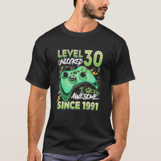 Niveau 30 Geweldige 1991 videospel 30th Bir zonder T-shirt