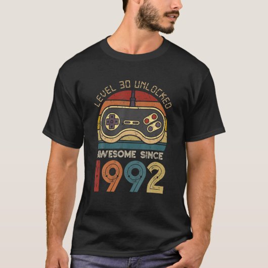 Niveau 30 Geweldige 1992 videospel 30th Bir zonder T-shirt (Voorkant)