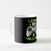 Niveau 30 Ontgrendeld 30 jaar oud cadeau op dag Koffiemok (Voorkant links)