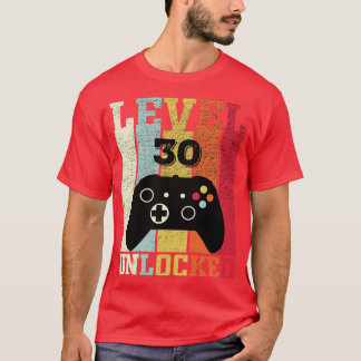 Niveau 30 Ontgrendeld Grappig Video 30e Verjaardag T-shirt