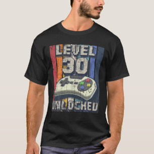 Niveau 30 ontgrendeld videospel 30e Birthday Gamer T-shirt