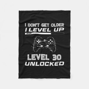 Niveau 30 Ontgrendelde Gamer 30e Verjaardag Decora Fleece Deken