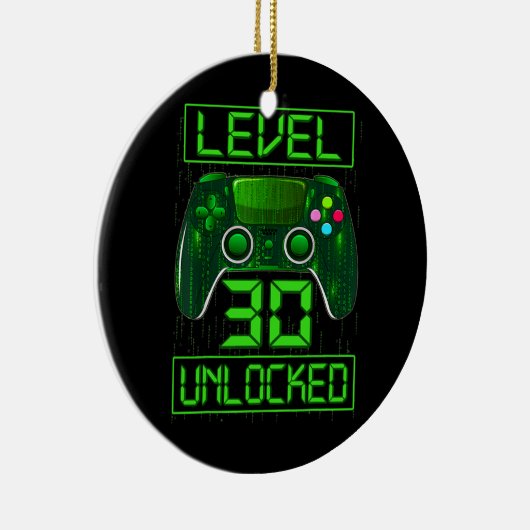 Niveau 30 onvergrendelde grappige videokamer 30e v keramisch ornament (Rechts)