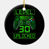 Niveau 30 onvergrendelde grappige videokamer 30e v keramisch ornament (Achterkant)