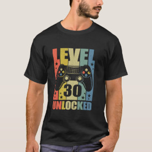 Niveau 30 onvergrendelde grappige videokamer 30e v t-shirt