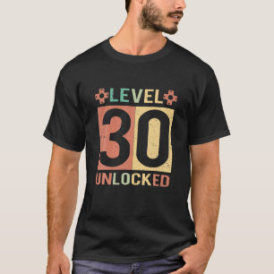 Niveau 30 onvergrendelde grappige videokamer 30e v t-shirt