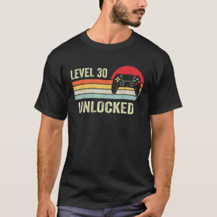 Niveau 30 onvergrendelde grappige videokamer 30e v t-shirt