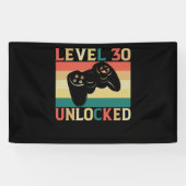 Niveau 30 onvergrendelde videogamer 30e verjaardag spandoek (Horizontaal)