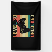 Niveau 30 onvergrendelde videogamer 30e verjaardag spandoek (Verticaal)
