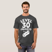 Niveau 30 Onvergrendelde videospellen 30e verjaard T-shirt (Voorkant volledig)