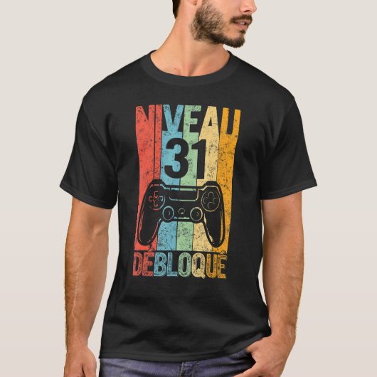 Niveau 31 Humor 31e Anniversaire 1990 31 Ans Joueu T-shirt (Voorkant)