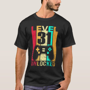 Niveau 31 onvergrendelde grappige videogamer 31st  t-shirt