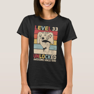Niveau 33 Ontgrendeld 33 jaar oude Mannen 33e dag  T-shirt